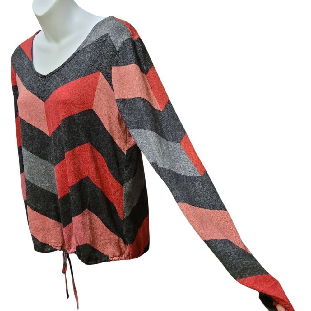 2/$20 Lily Morgan Pink & Grey Blouse Top Size: M - Picture 2 of 8